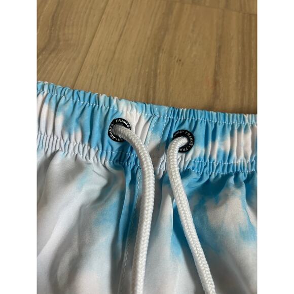Franks Australia Blue & White Tie Dye Drawstring Shorts -- Small - Picture 5 of 8